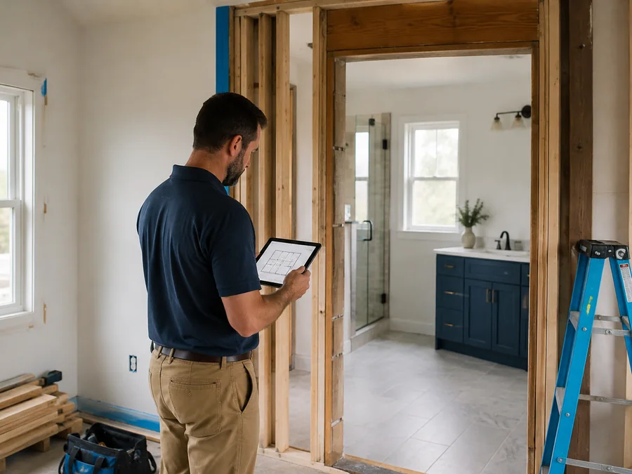 Remodeling project being documented on site